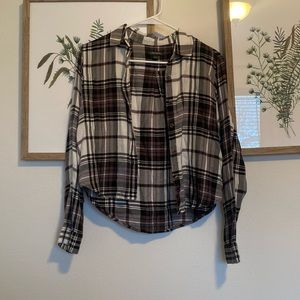 Plaid flannel cropped